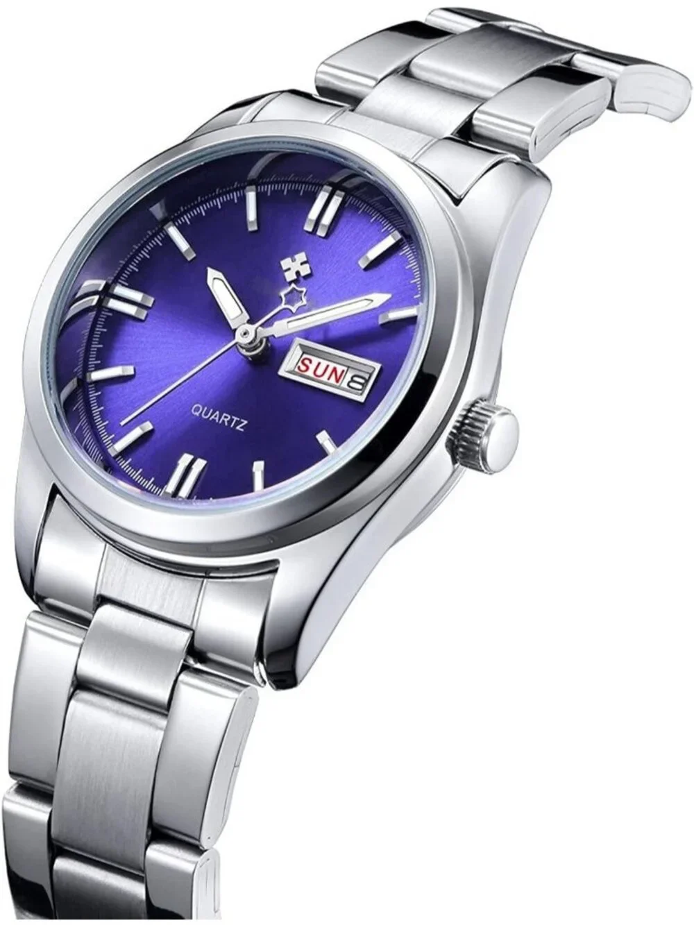 Women's Blue Analog Quartz Stainless Steel Luminous Waterproof Dress Watches
